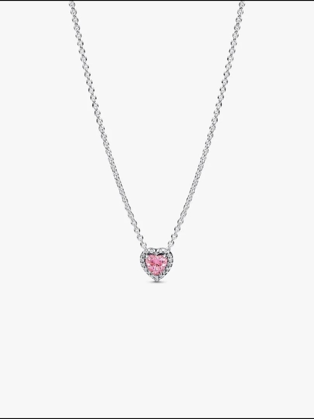 Pandora Pink Elevated Heart NecklaceSterling silver 398425c02-45